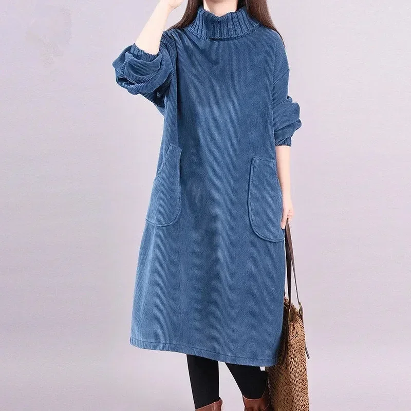Winter Clothing H&M - 여성 가을 ​​겨울 드레스 새로운 레트로