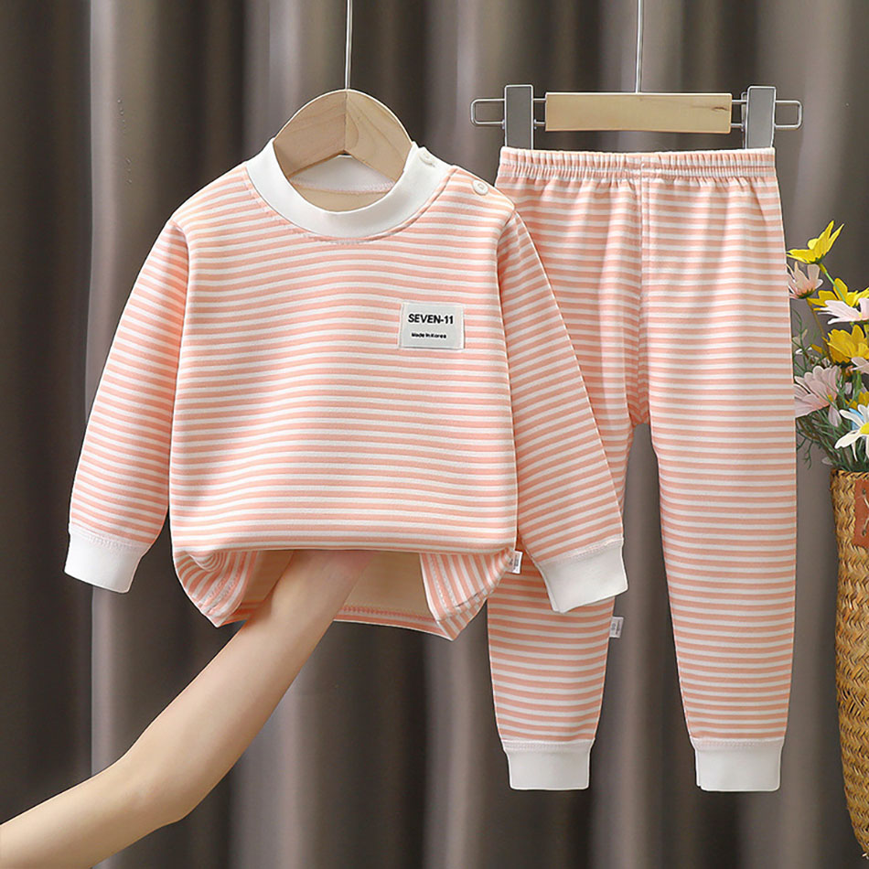 플리스 안감 아기 의류 세트 따뜻한 줄무늬 속옷 잠옷  - Winter Clothing Toddler Girl 리뷰 및 가격