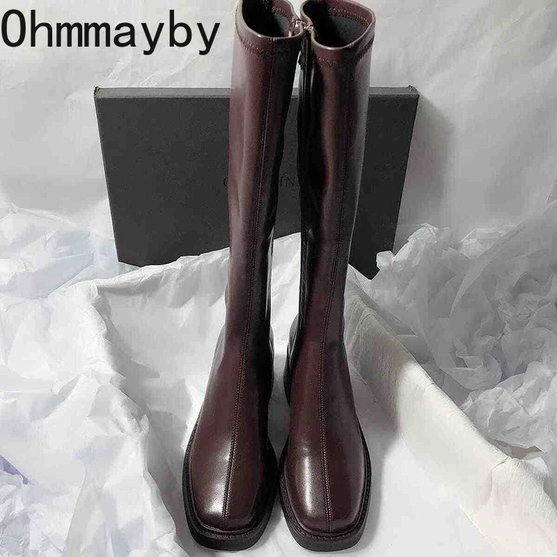 빈티지 두꺼운 뒤꿈치 여성 무릎 높은 부츠 패션 사이드 - Winter Clothing Korea 리뷰 및 가격