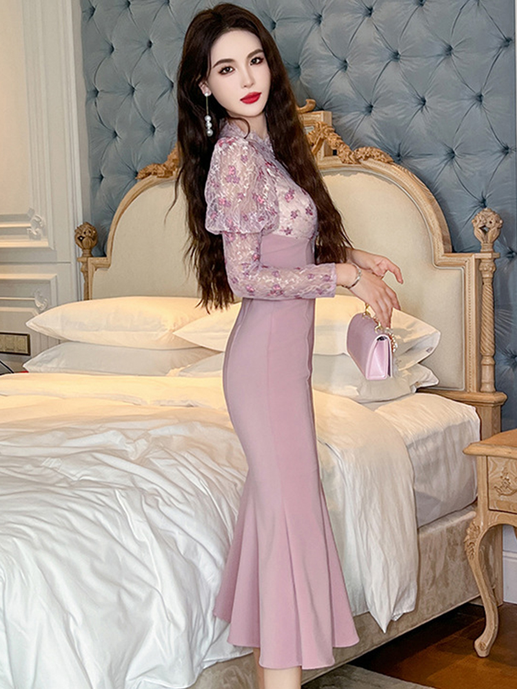 용수철 Qipao 인어 롱 드레스, 여성 의류, Muj - Winter Clothing H&M 리뷰 및 가격