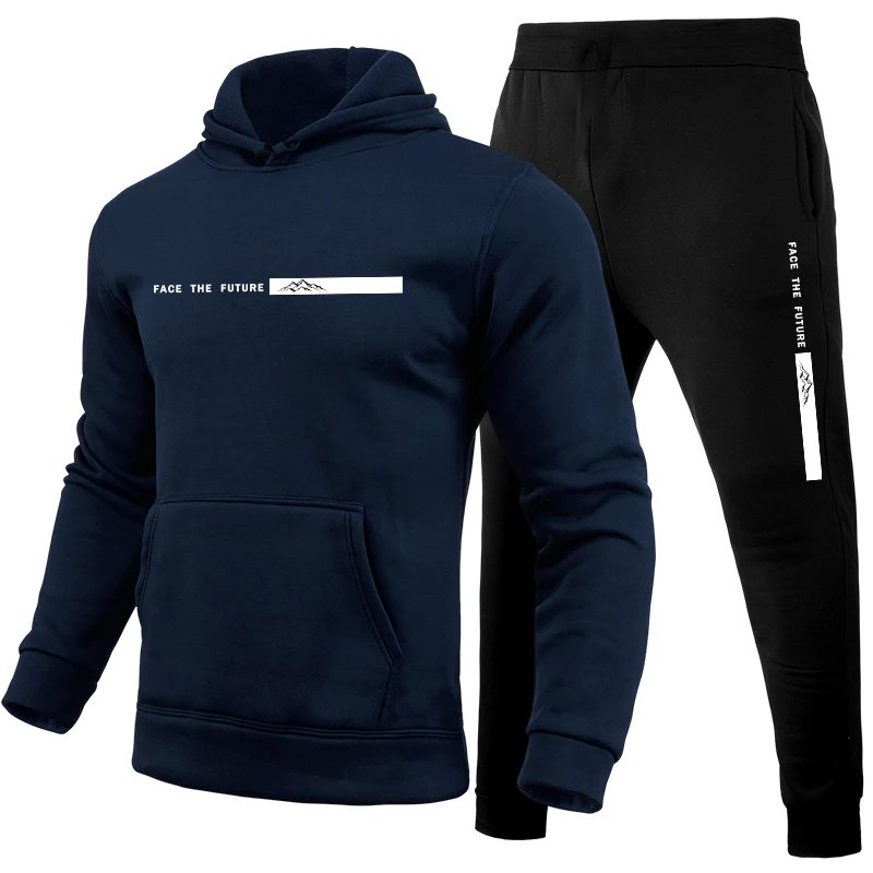 남성용 트랙수트 프린트 캐주얼 후드 스웨트셔츠 야외 피 - Winter Clothing For Men 리뷰 및 가격