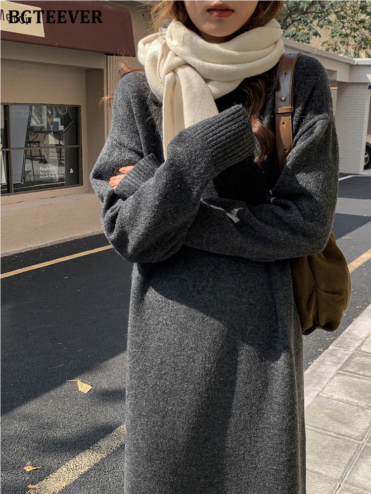 BGTEEVER 캐주얼 두꺼운 따뜻한 루즈 스웨터 드레 - Winter Clothing H&M 리뷰 및 가격