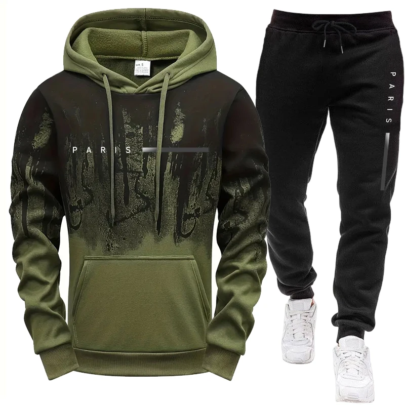 남성 세트/후드티/바지 파리 신상 캐주얼 후드 트랙수트 - Winter Clothing For Men 리뷰 및 가격