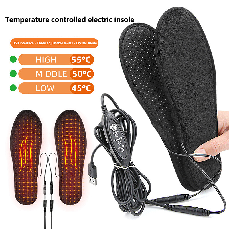스키 하이킹을 위한 USB 충전식 가열 신발 깔창 세탁 - Heated Insole Rechargeable 리뷰 및 가격