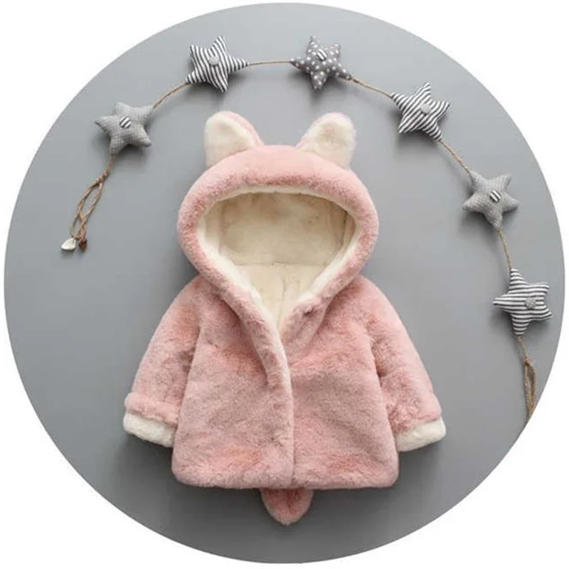 귀여운 고양이 귀 봉제 아기 재킷, 크리스마스 공주 소 - Winter Clothing Toddler Girl 리뷰 및 가격