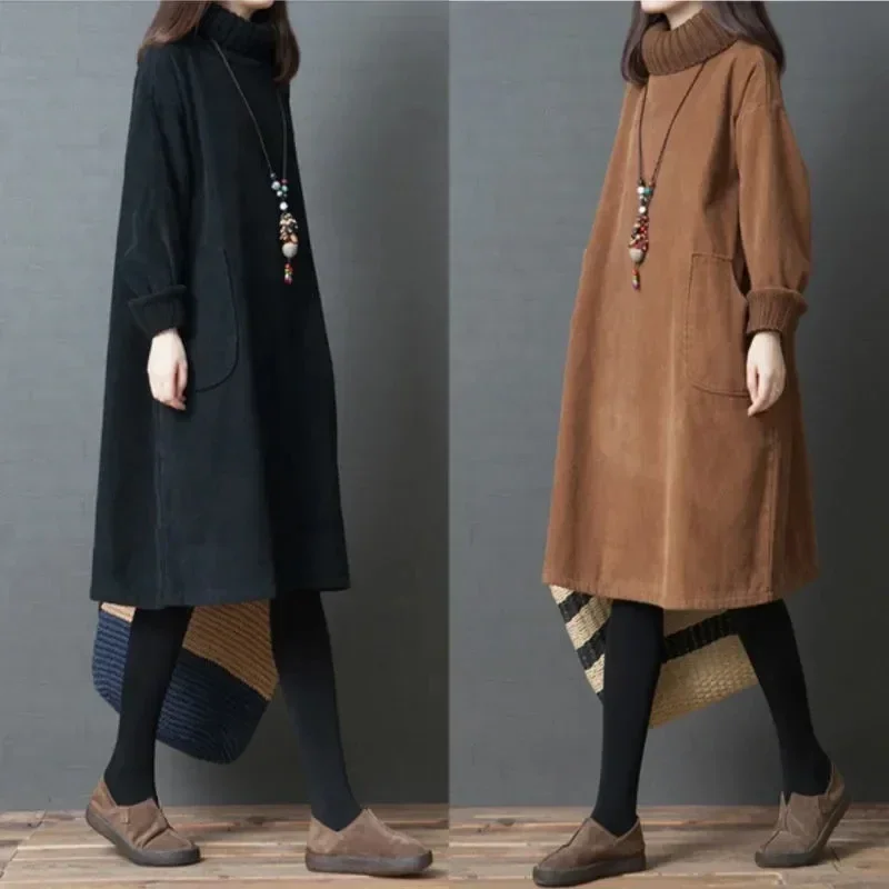 여성 가을 ​​겨울 드레스 새로운 레트로 코듀로이 Ve - Winter Clothing H&M 리뷰 및 가격